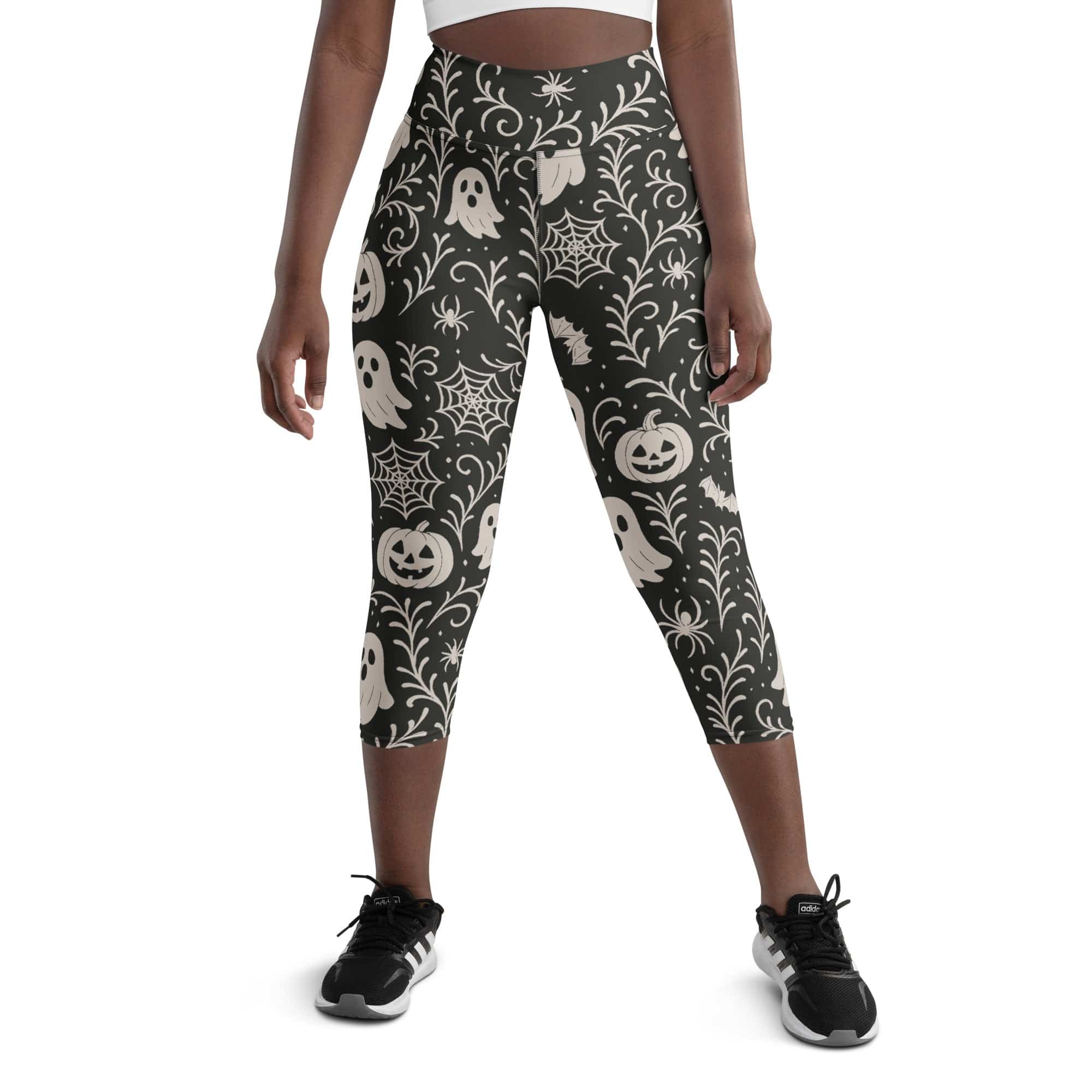 Black & White Halloween Yoga Capris