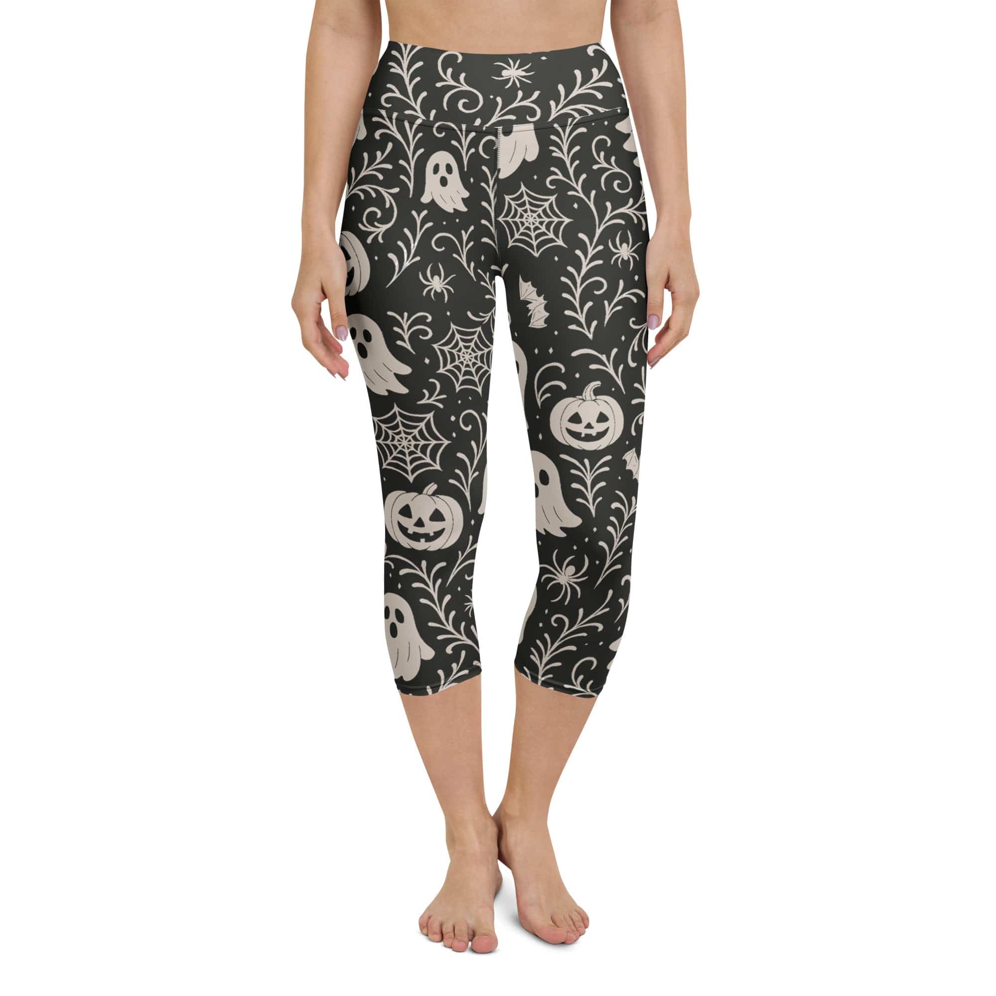 Black & White Halloween Yoga Capris