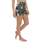 Black & White Halloween Yoga Shorts