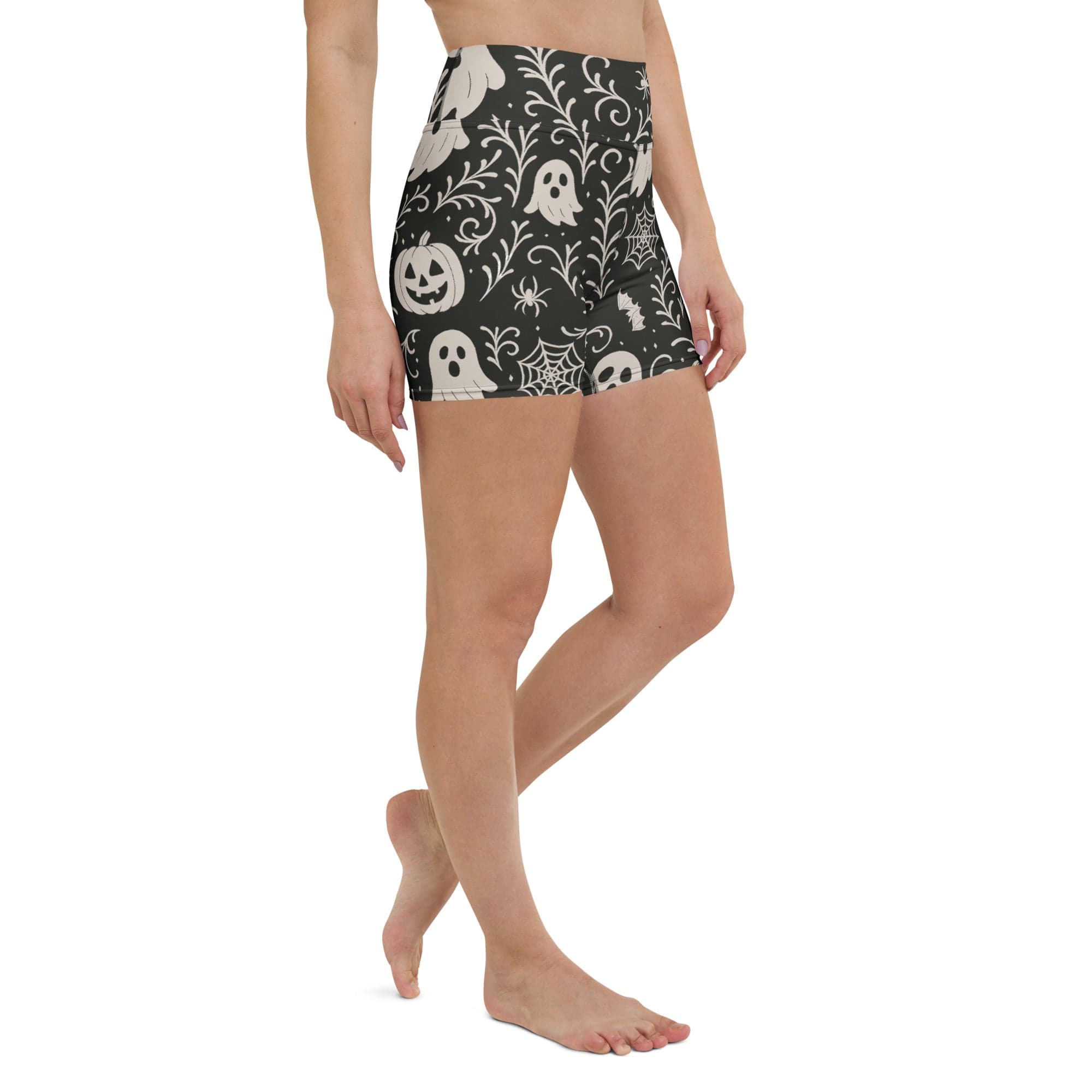 Black & White Halloween Yoga Shorts