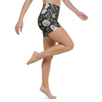 Black & White Halloween Yoga Shorts