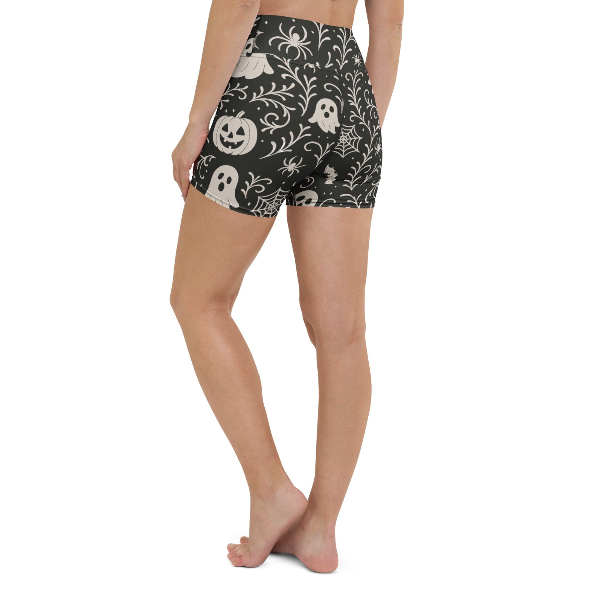 Black & White Halloween Yoga Shorts