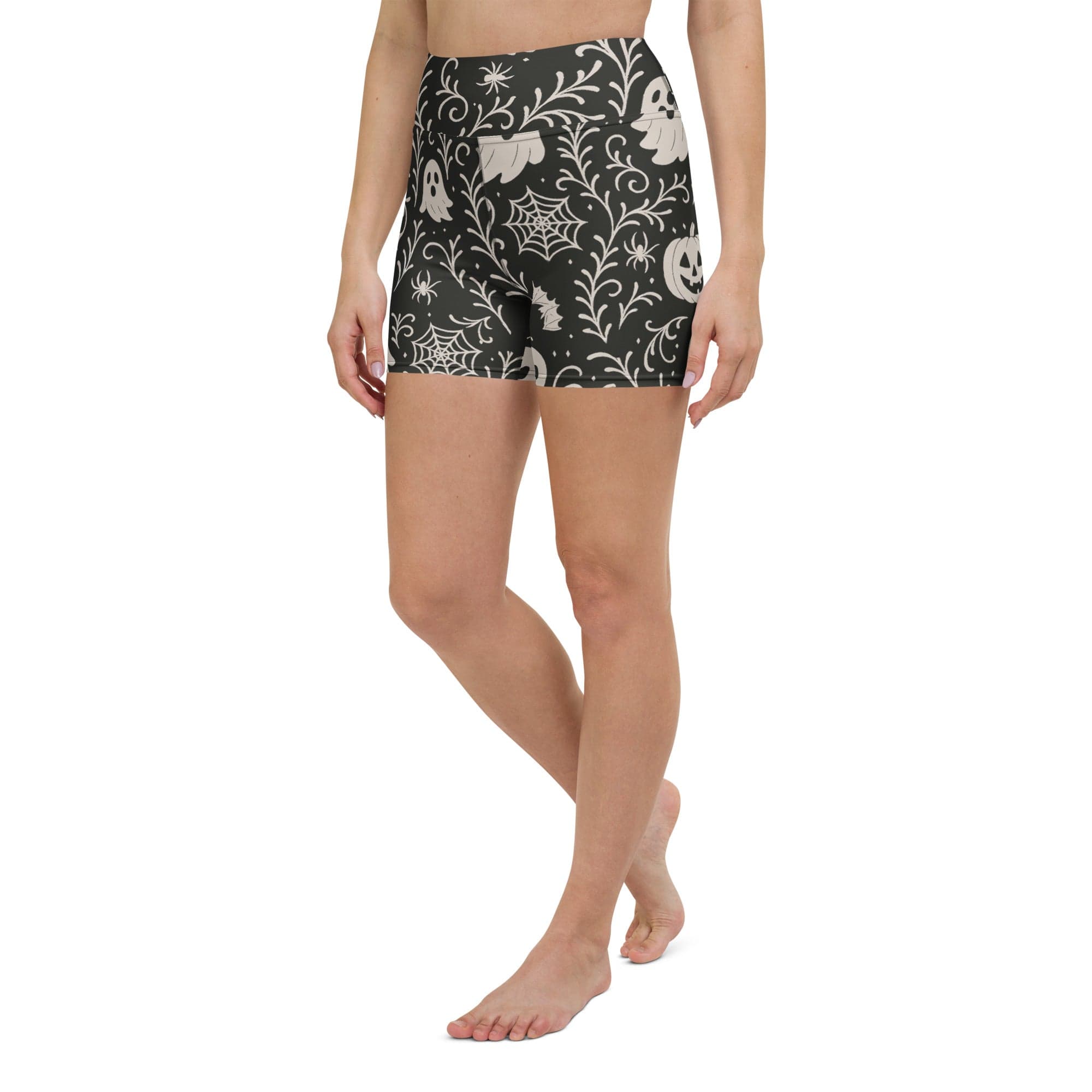Black & White Halloween Yoga Shorts