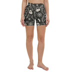 Black & White Halloween Yoga Shorts