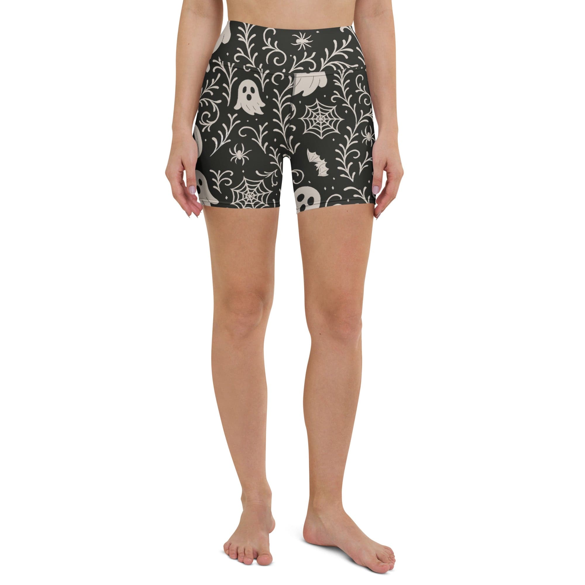 Black & White Halloween Yoga Shorts
