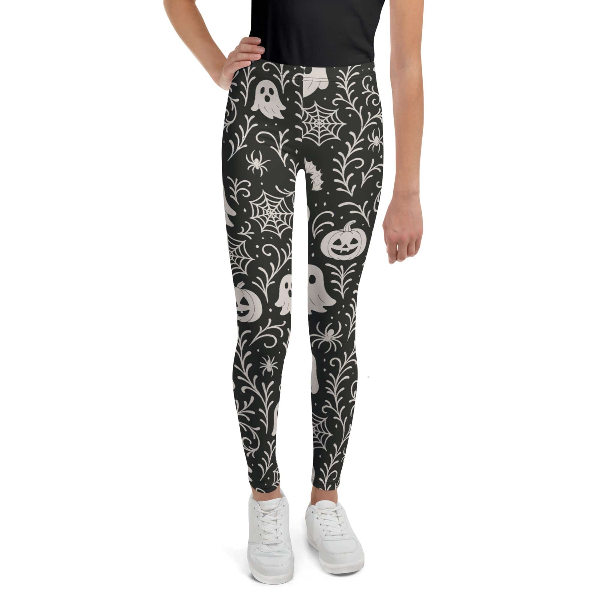 Black & White Halloween Youth Leggings