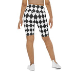 Black & White Harlequin Biker Shorts