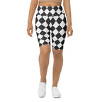 Black & White Harlequin Biker Shorts