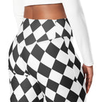 Black & White Harlequin Flare Leggings