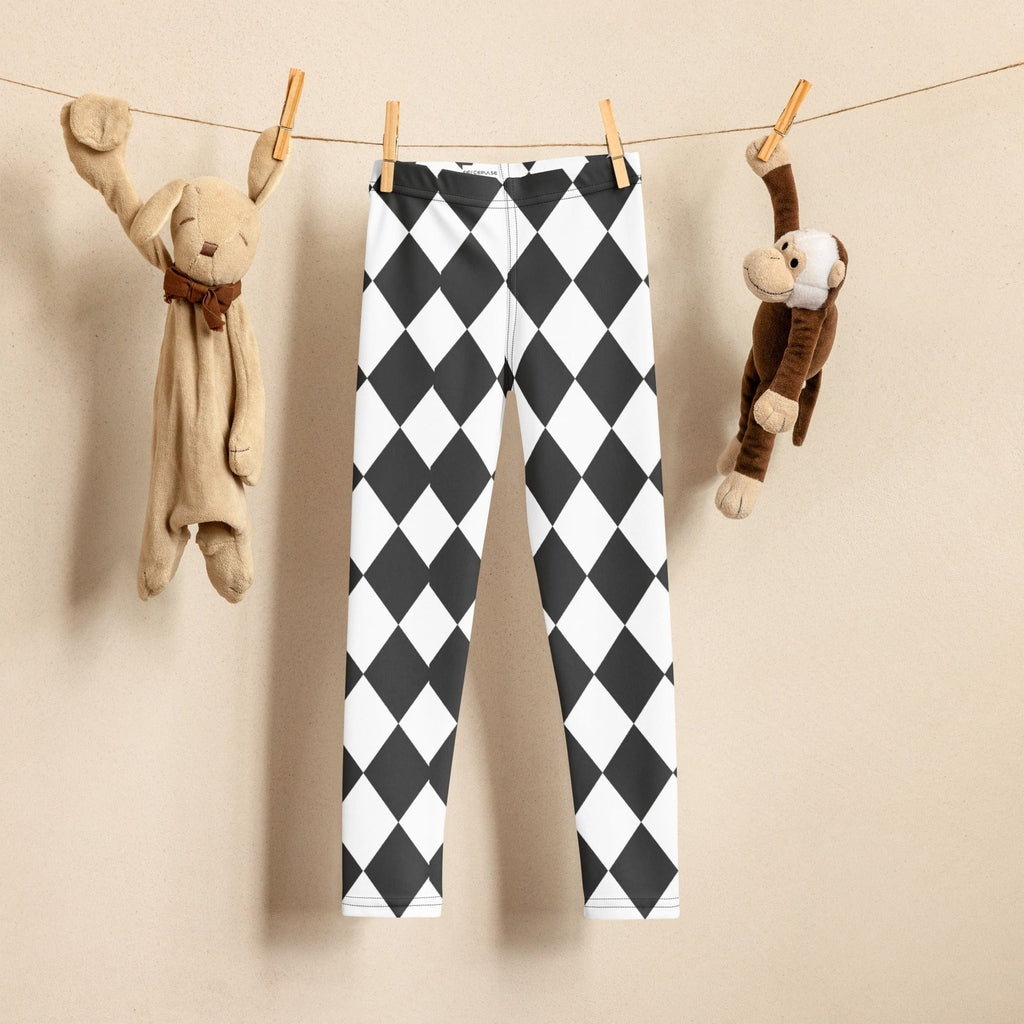 Black & White Harlequin Kid's Leggings