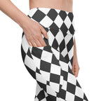 Black & White Harlequin Leggings With Pockets