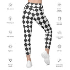 Black & White Harlequin Leggings With Pockets