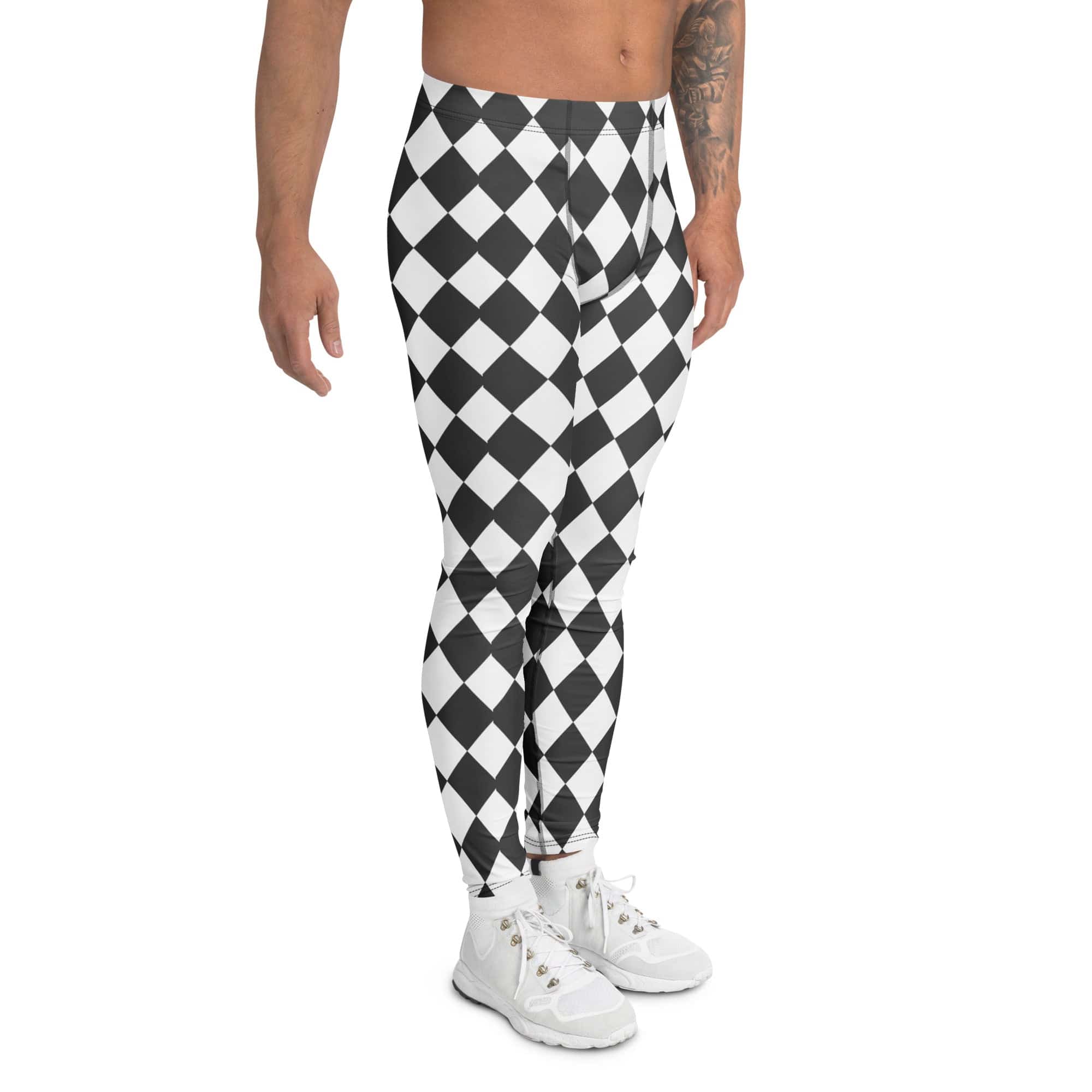 Black & White Harlequin Men's Leggings