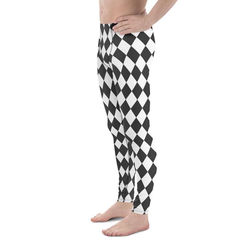 Black & White Harlequin Men's Leggings