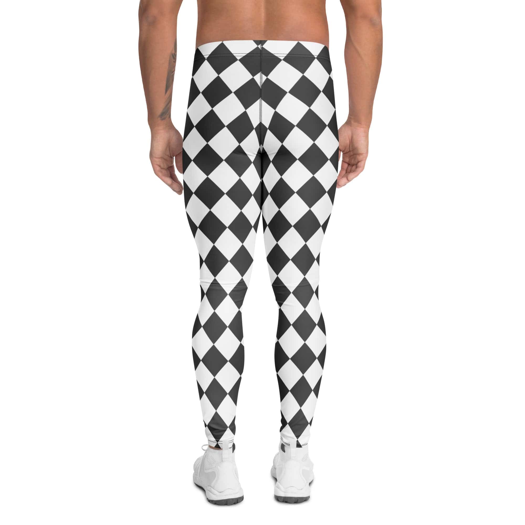 Black & White Harlequin Men's Leggings
