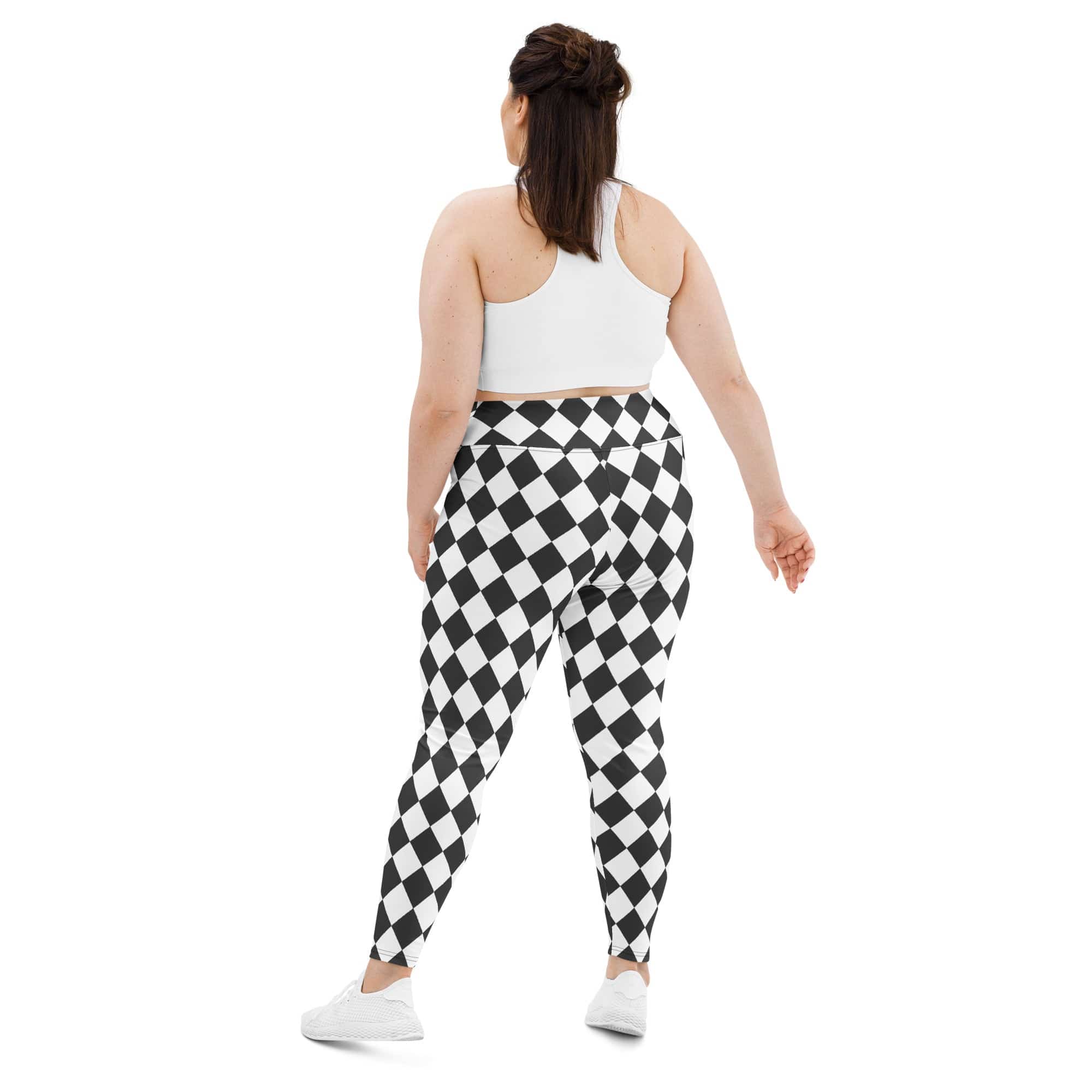 Black & White Harlequin Plus Size Leggings
