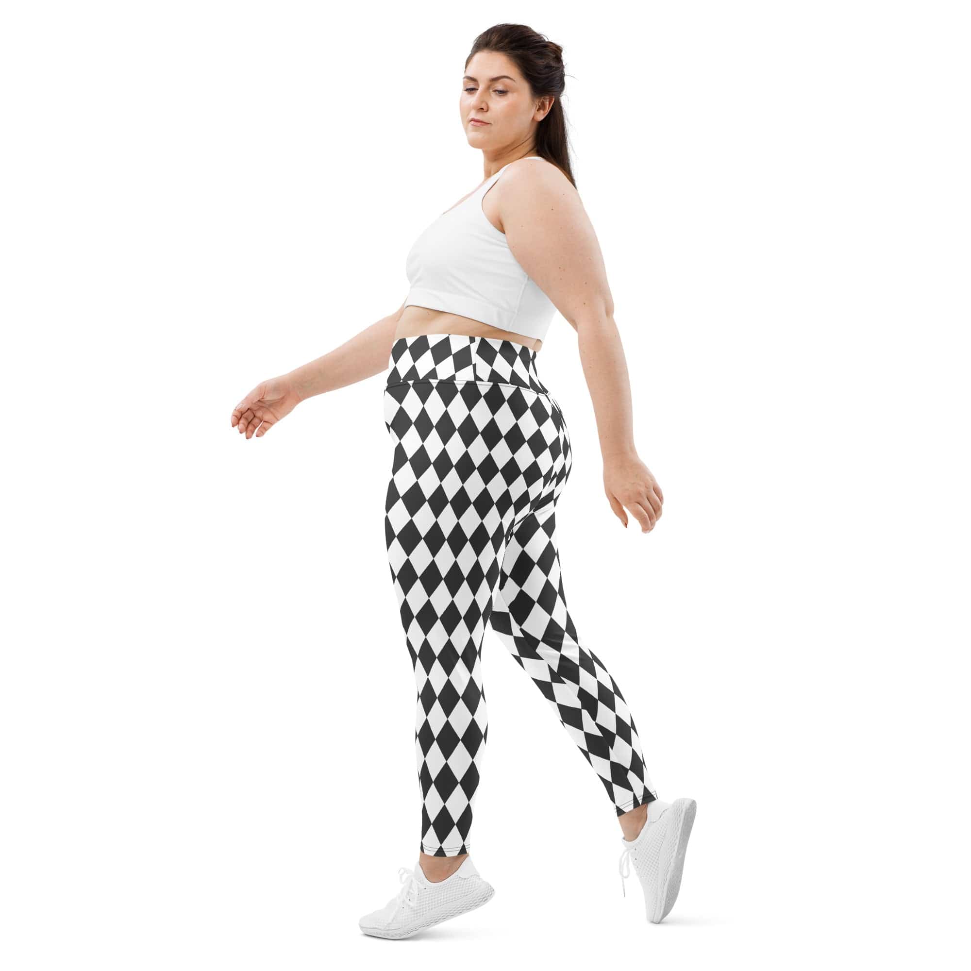 Black & White Harlequin Plus Size Leggings