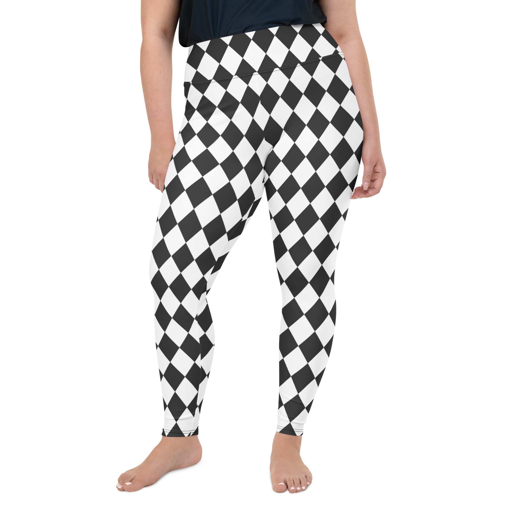 Black & White Harlequin Plus Size Leggings