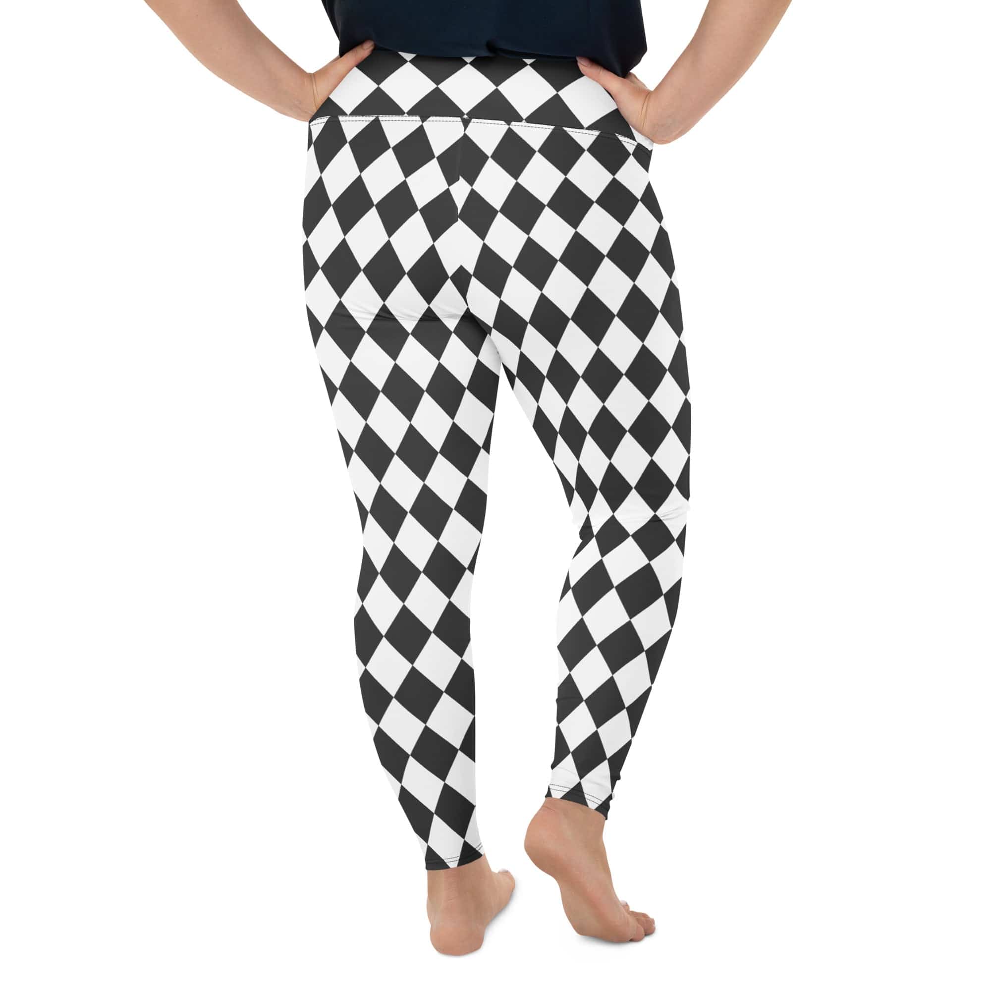 Black & White Harlequin Plus Size Leggings