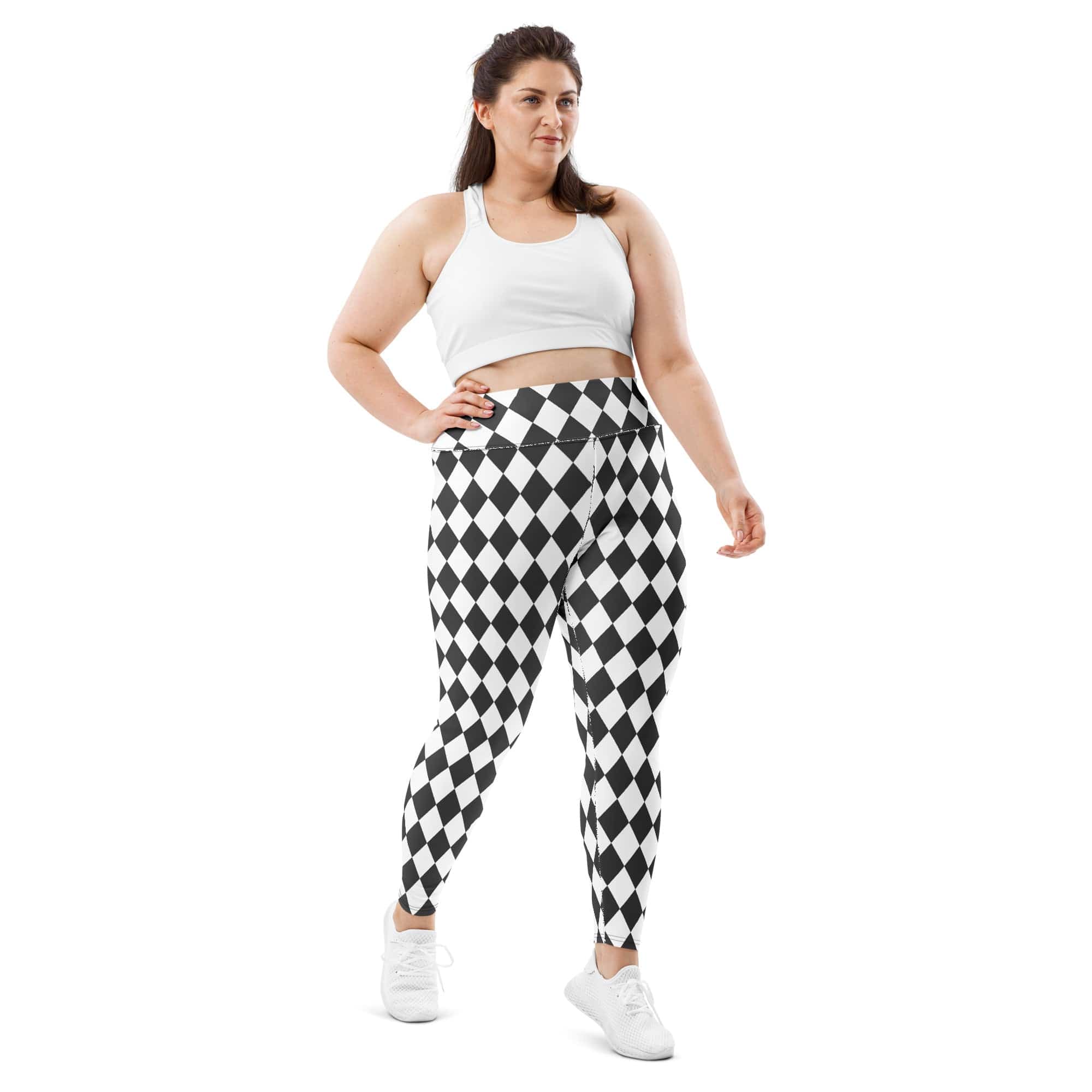 Black & White Harlequin Plus Size Leggings