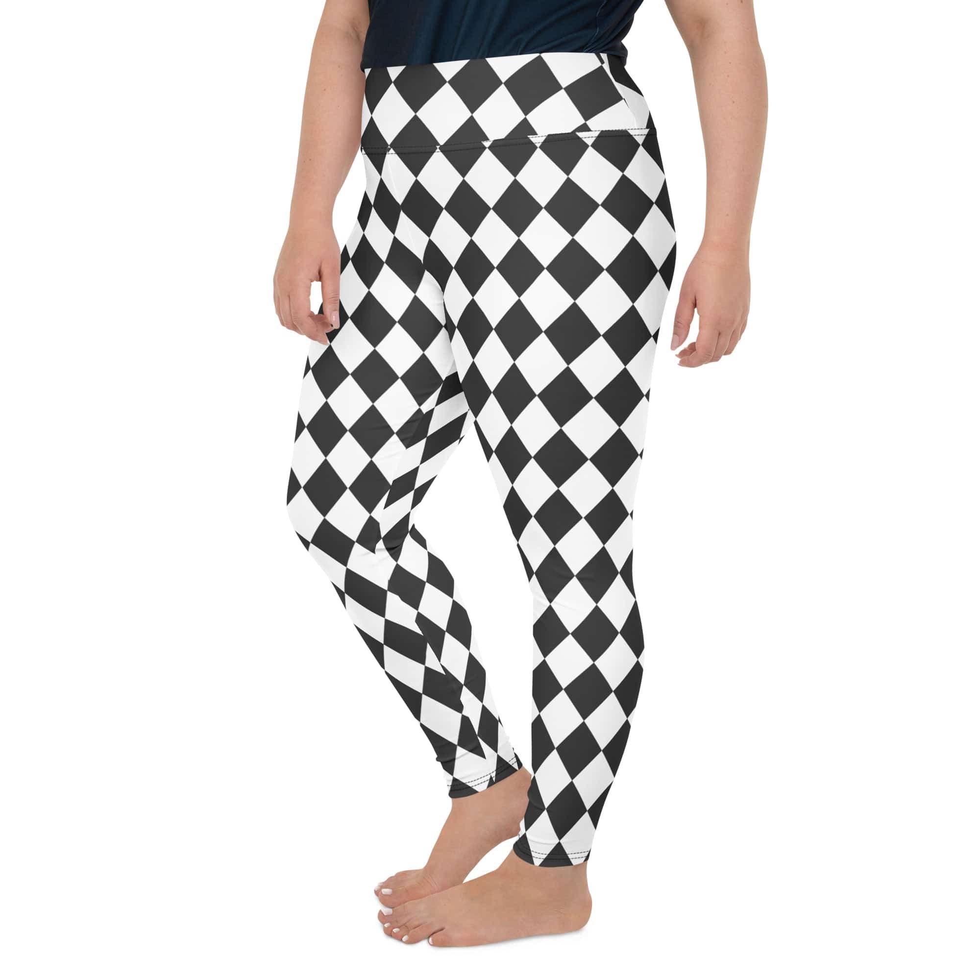 Black & White Harlequin Plus Size Leggings
