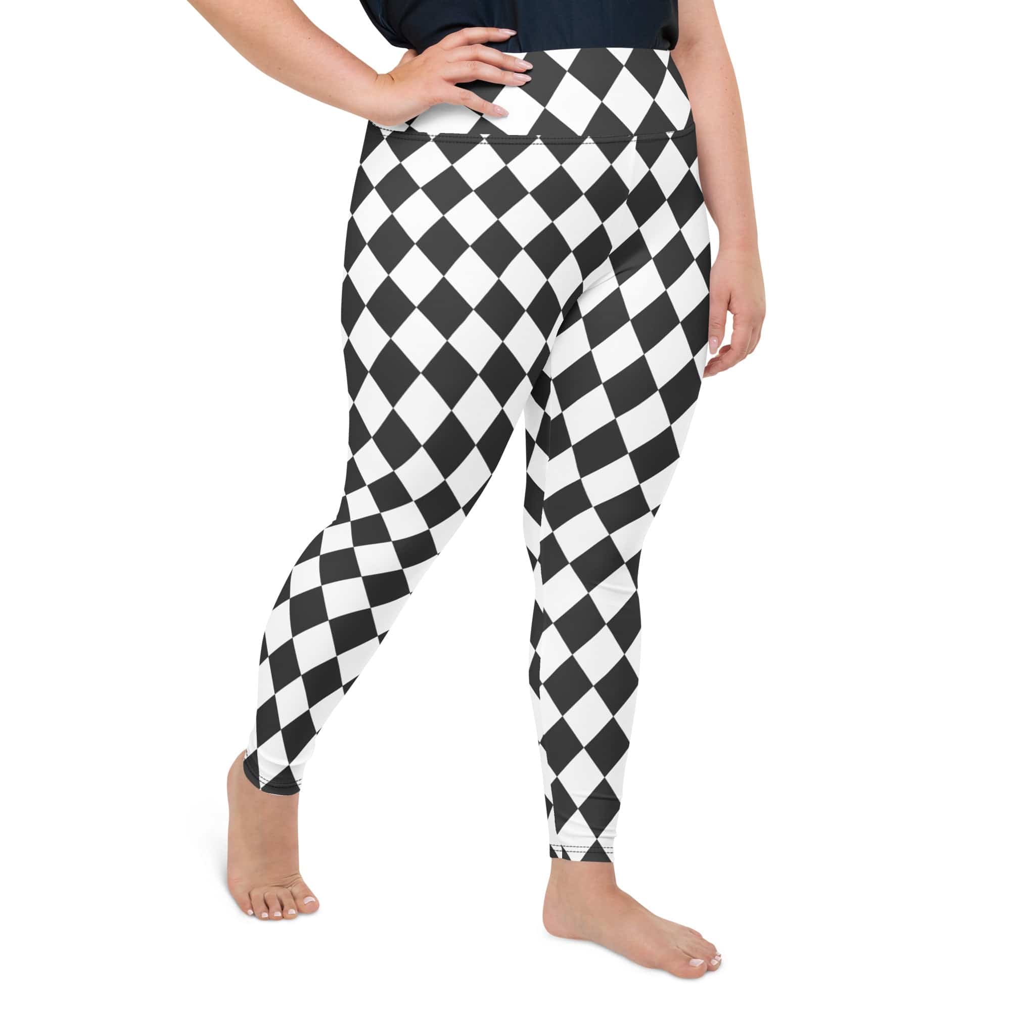 Black & White Harlequin Plus Size Leggings