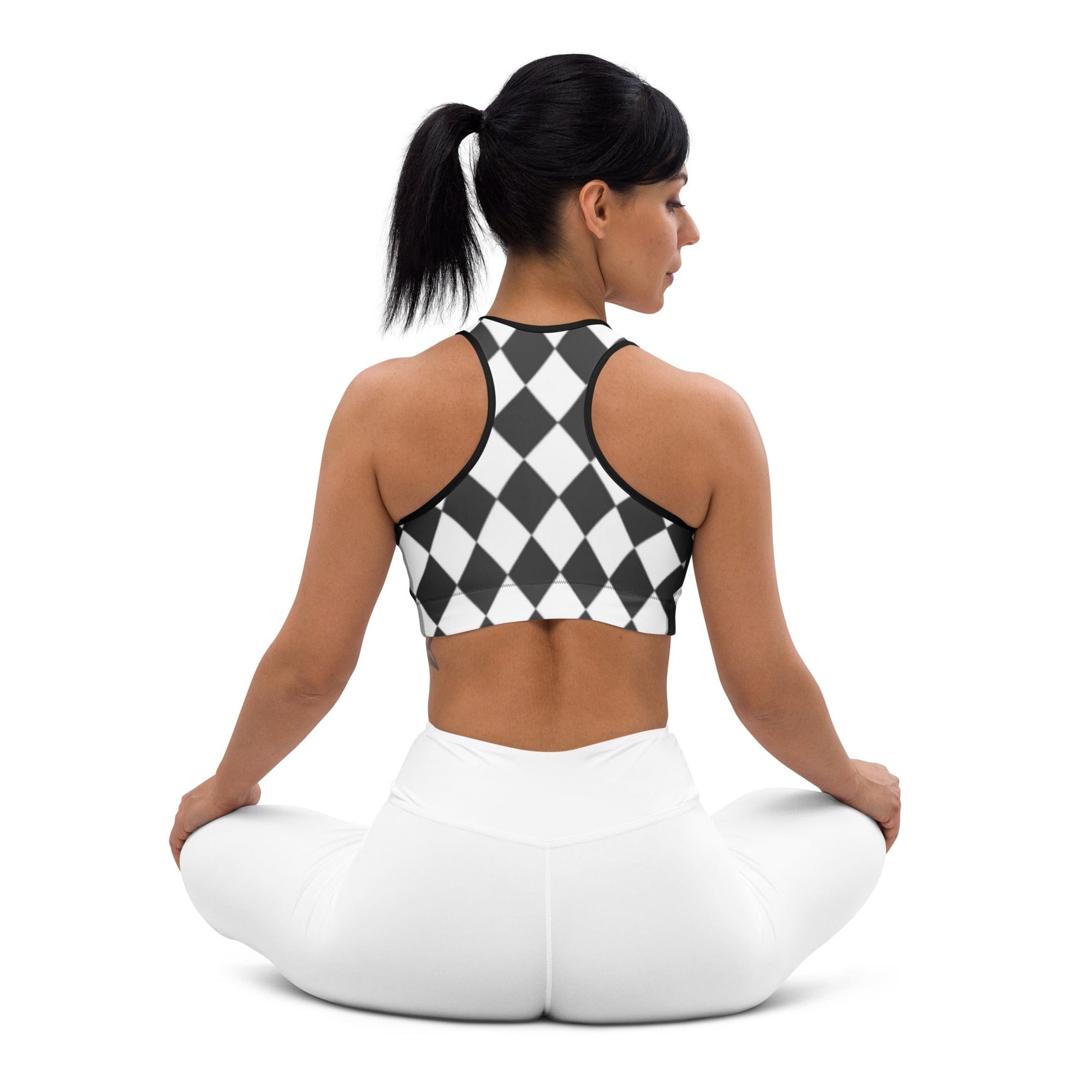 Black & White Harlequin Sports Bra