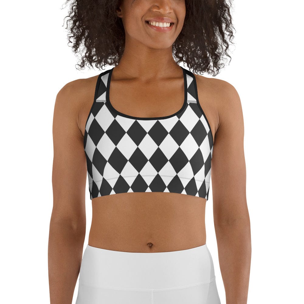 Black & White Harlequin Sports Bra
