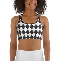 Black & White Harlequin Sports Bra