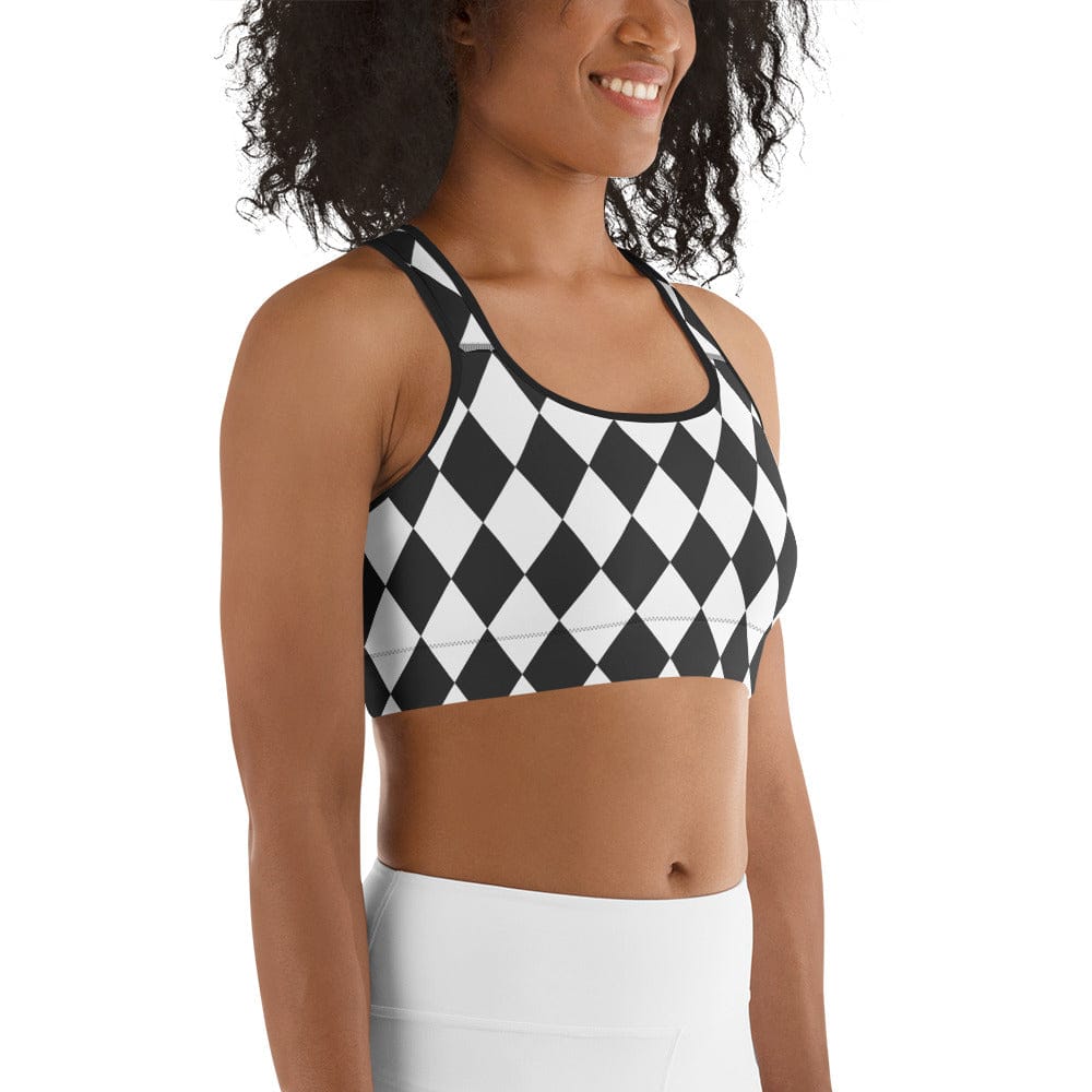 Black & White Harlequin Sports Bra
