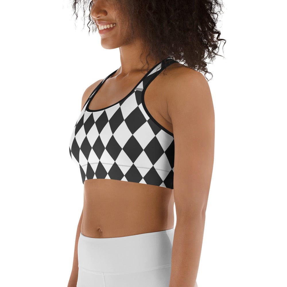 Black & White Harlequin Sports Bra