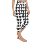 Black & White Harlequin Yoga Capris