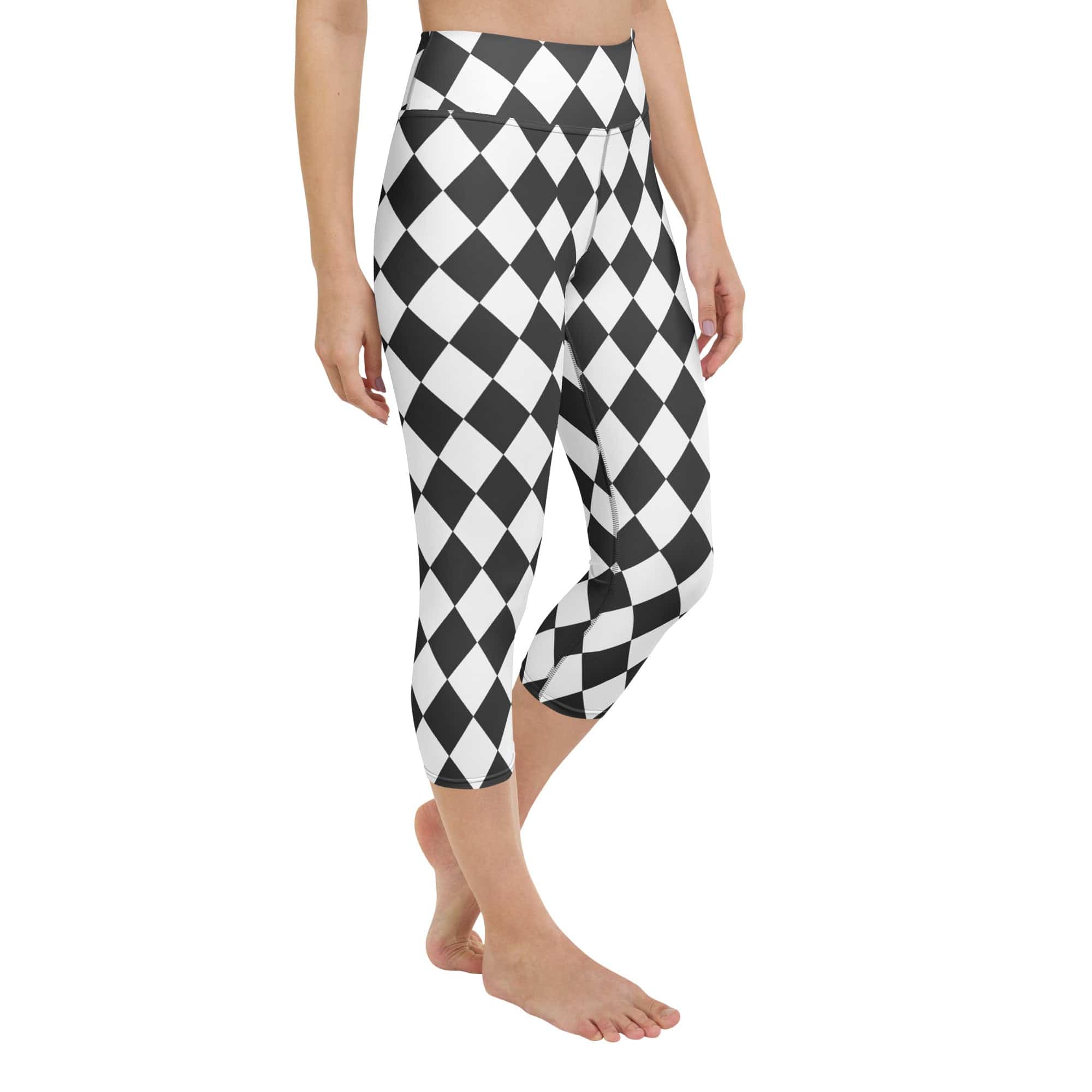 Black & White Harlequin Yoga Capris