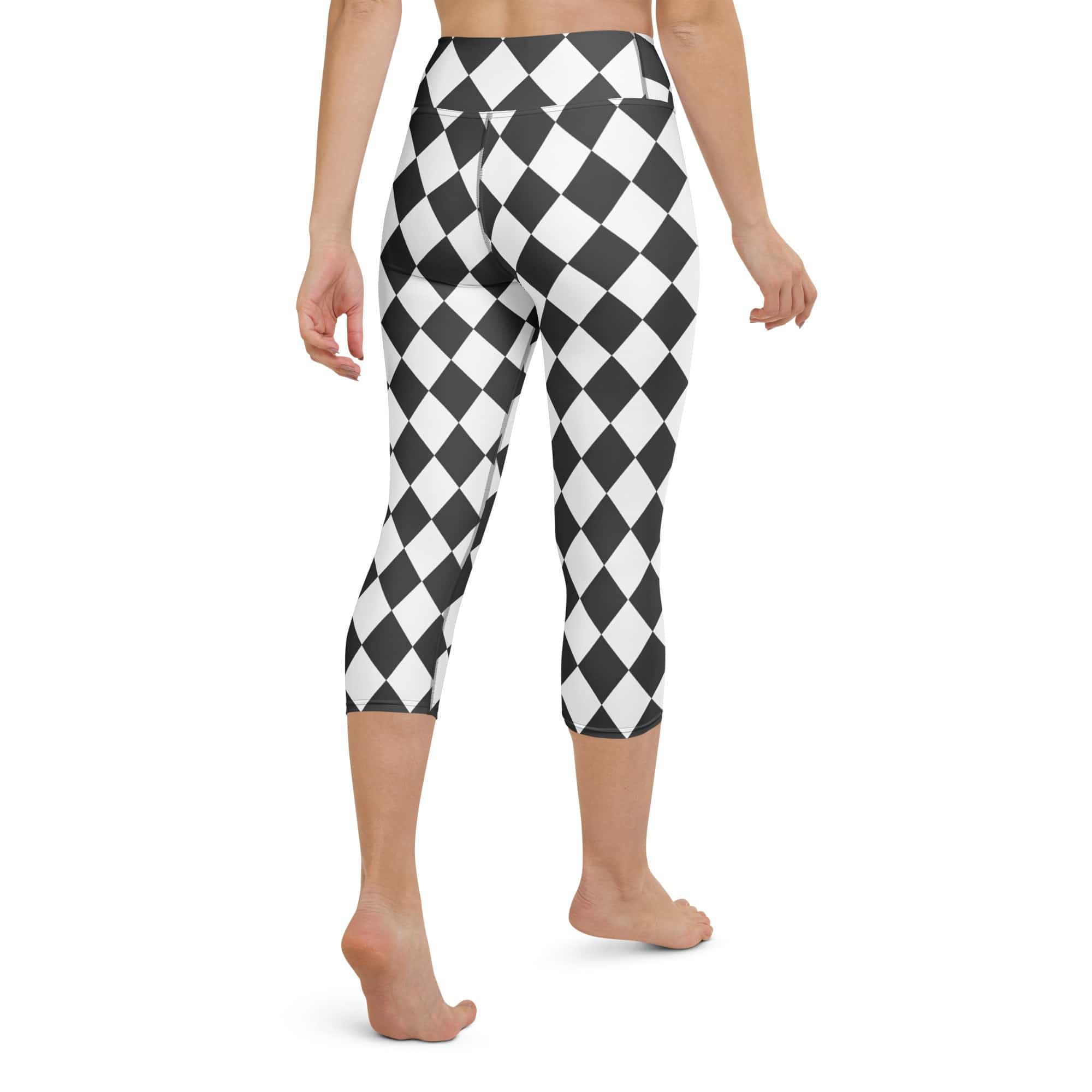 Black & White Harlequin Yoga Capris