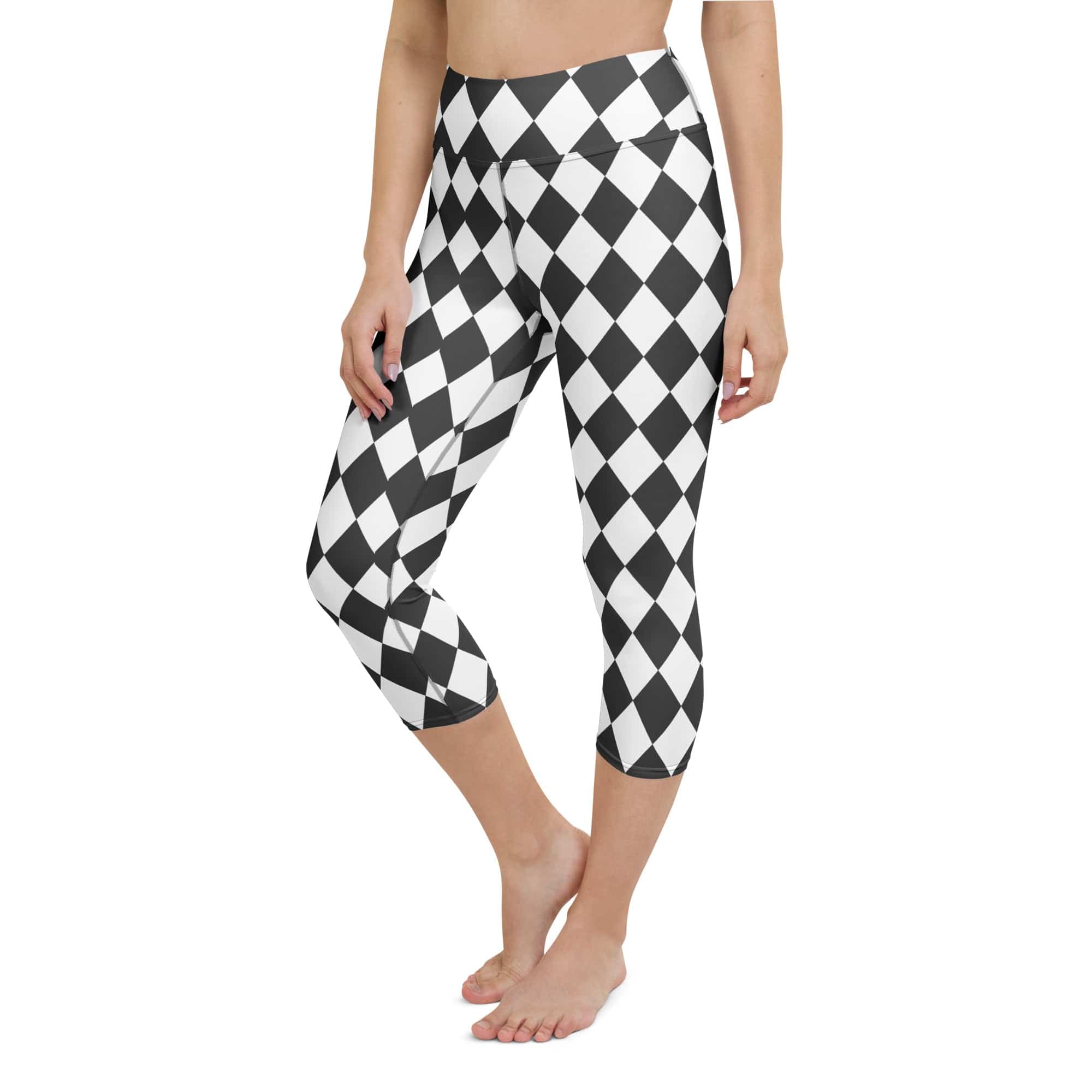 Black & White Harlequin Yoga Capris