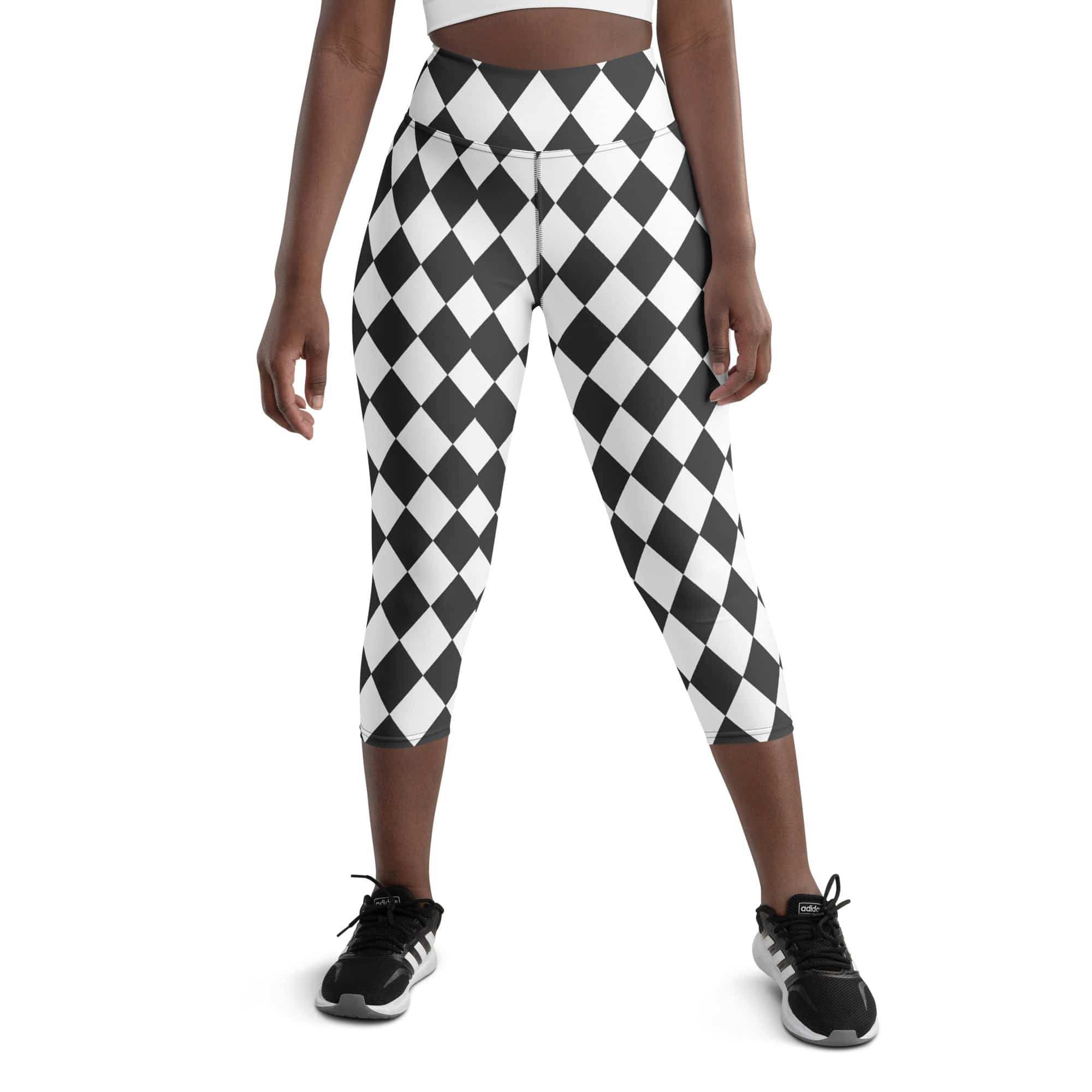 Black & White Harlequin Yoga Capris