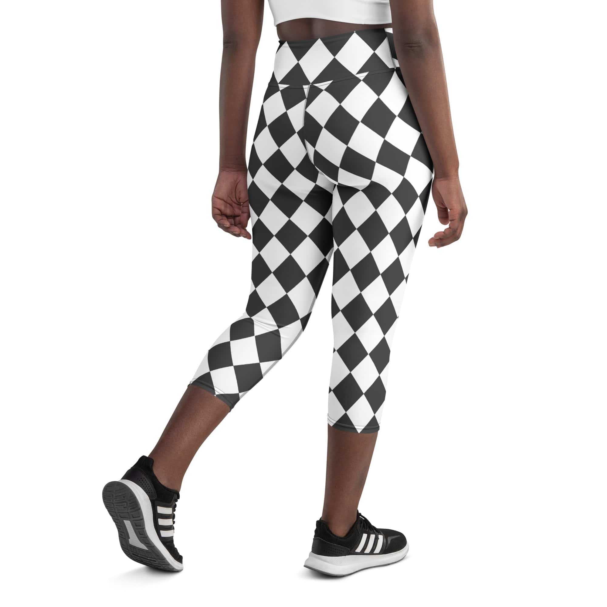Black & White Harlequin Yoga Capris