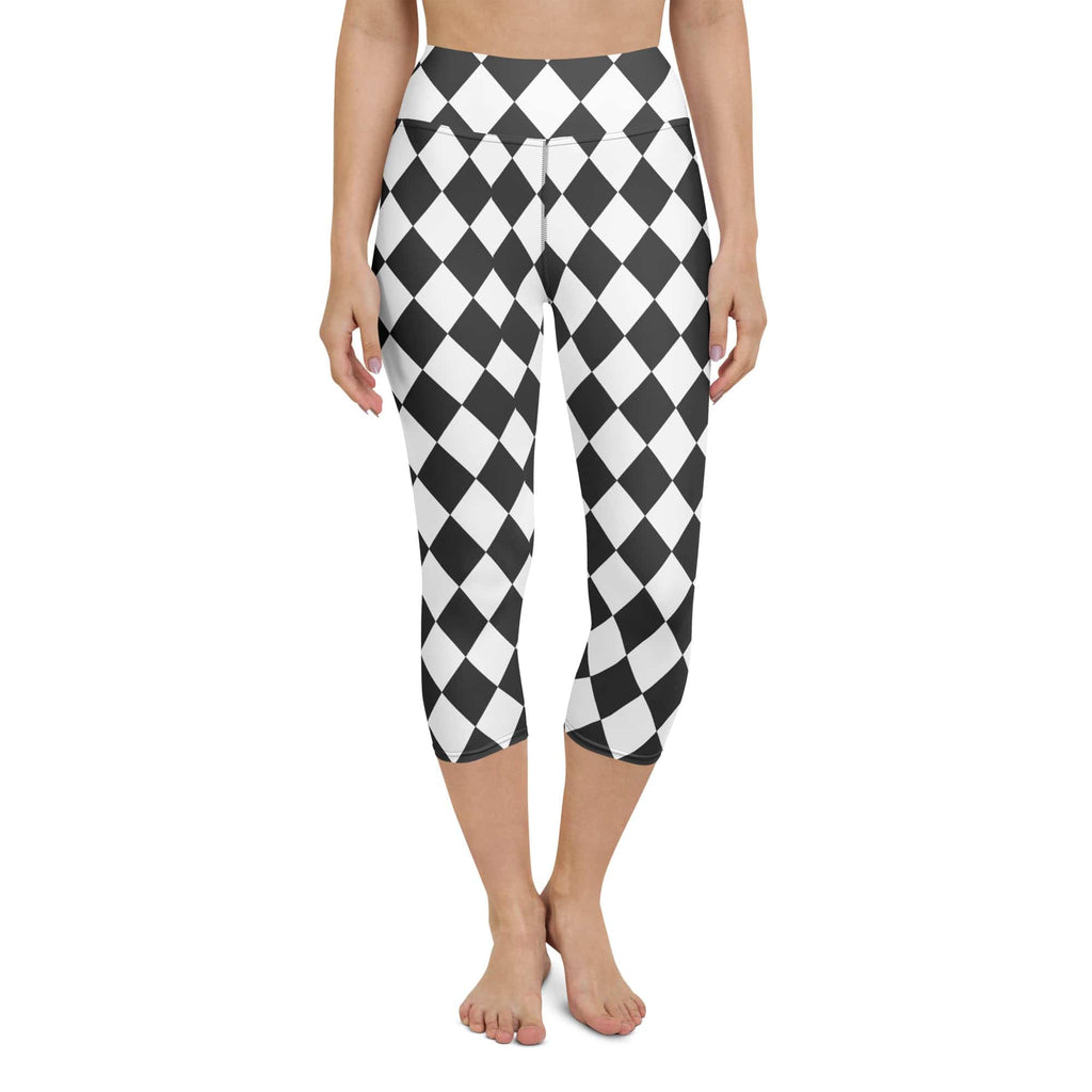 Black & White Harlequin Yoga Capris