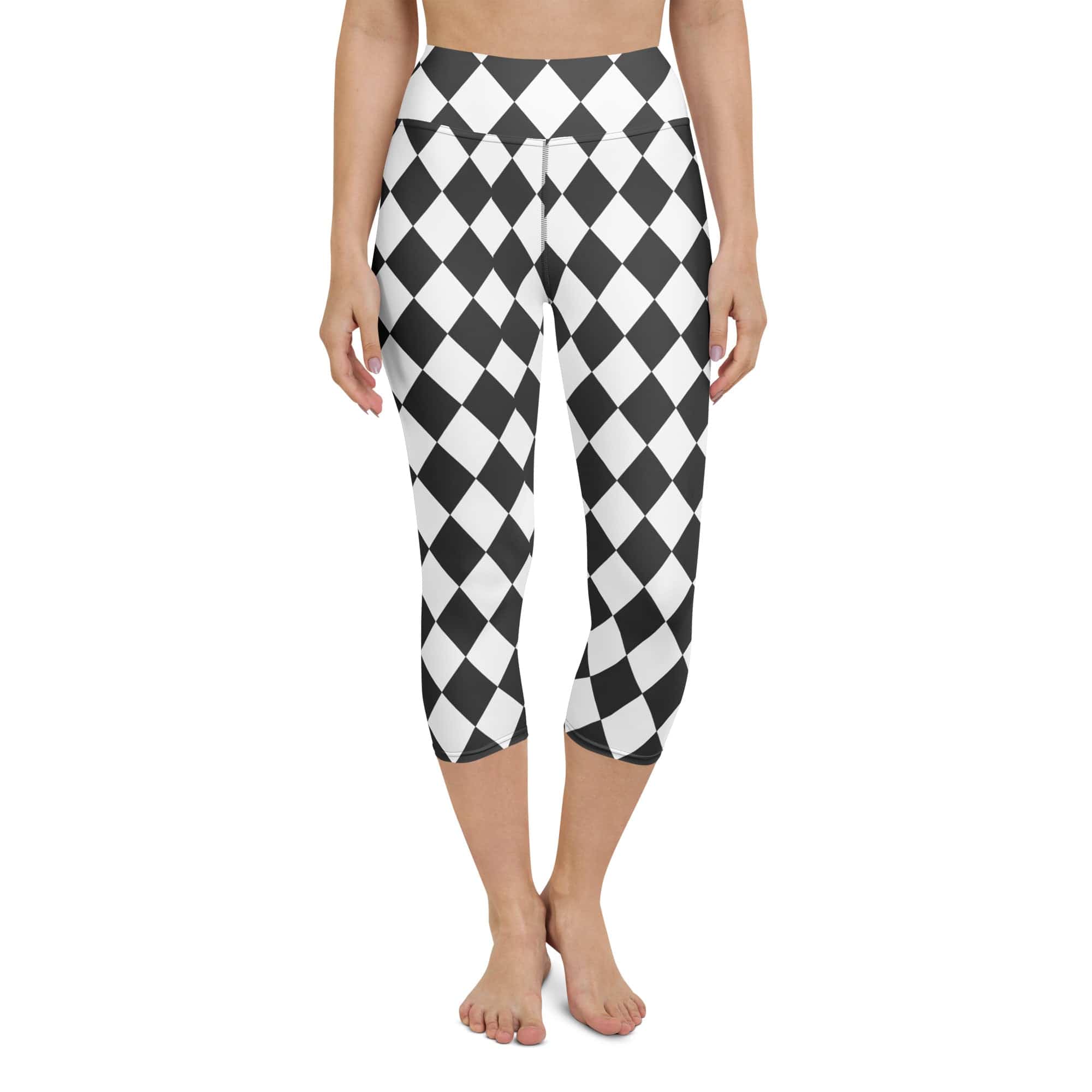 Black & White Harlequin Yoga Capris
