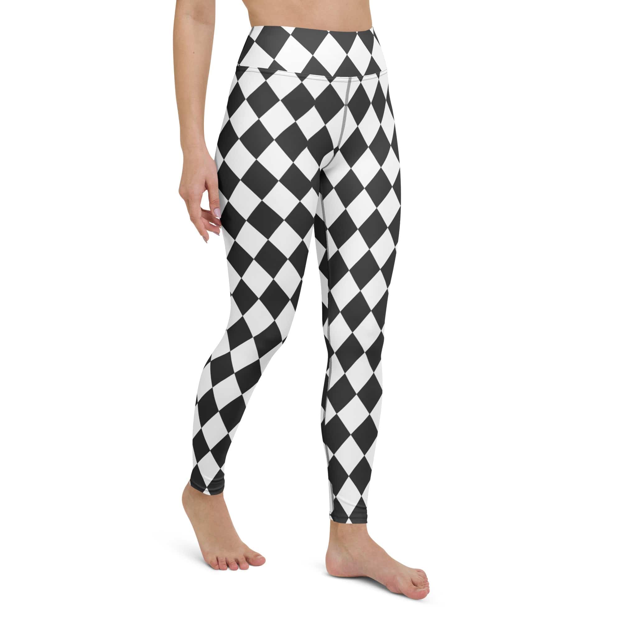 Black & White Harlequin Yoga Leggings
