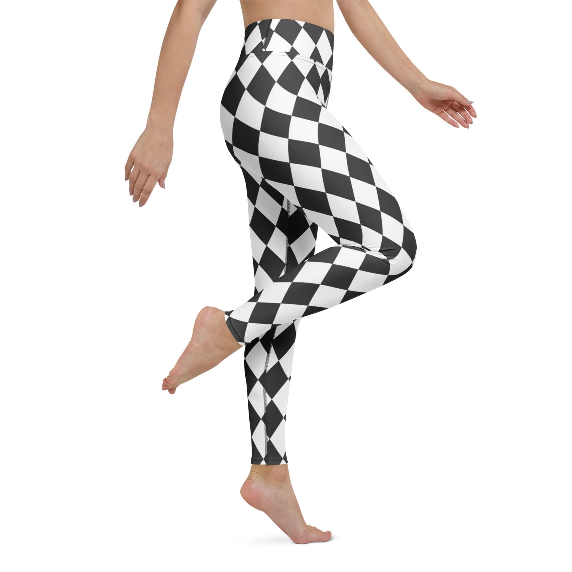 Black & White Harlequin Yoga Leggings