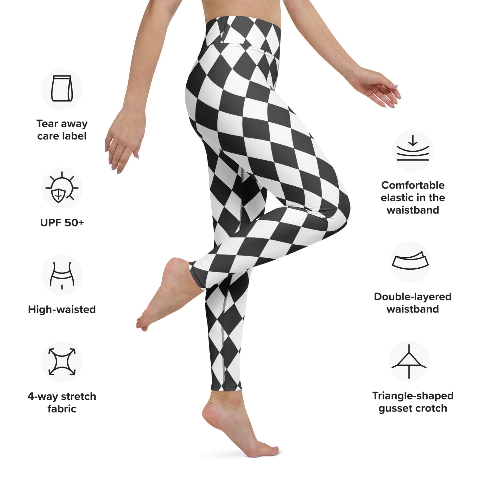 Black & White Harlequin Yoga Leggings