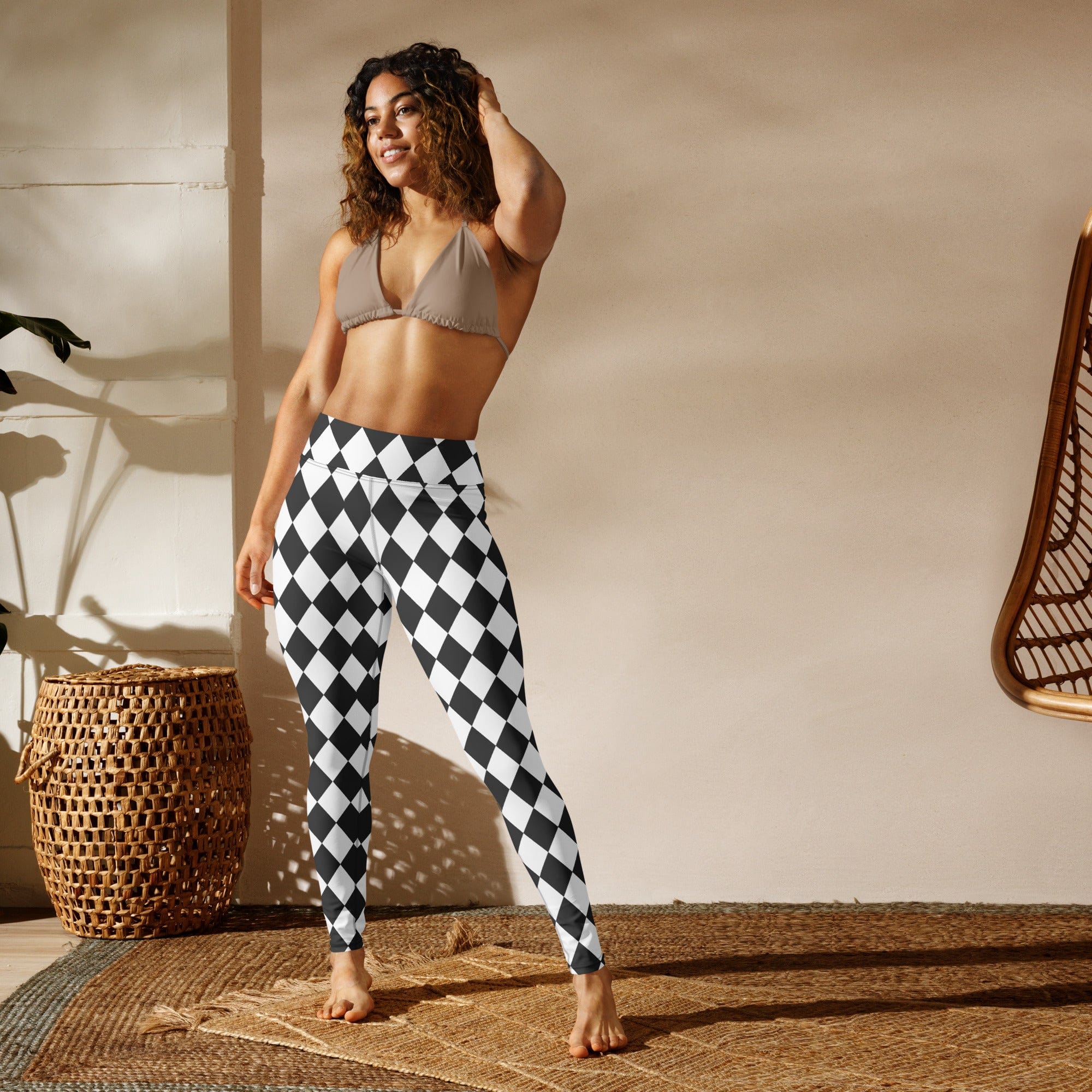 Black & White Harlequin Yoga Leggings