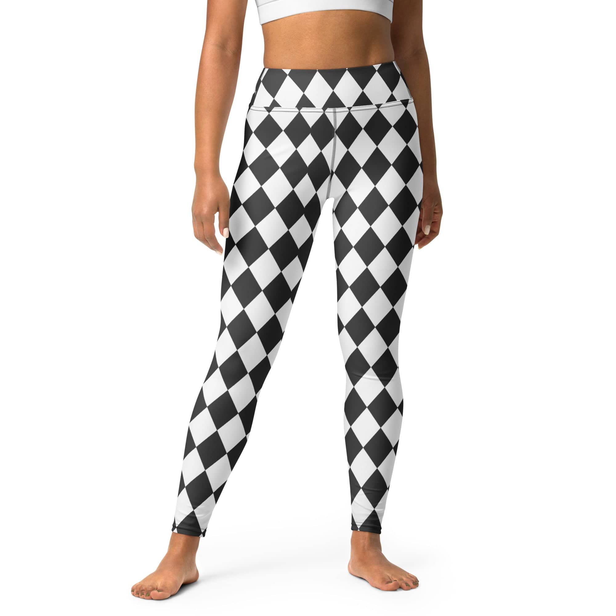 Black & White Harlequin Yoga Leggings