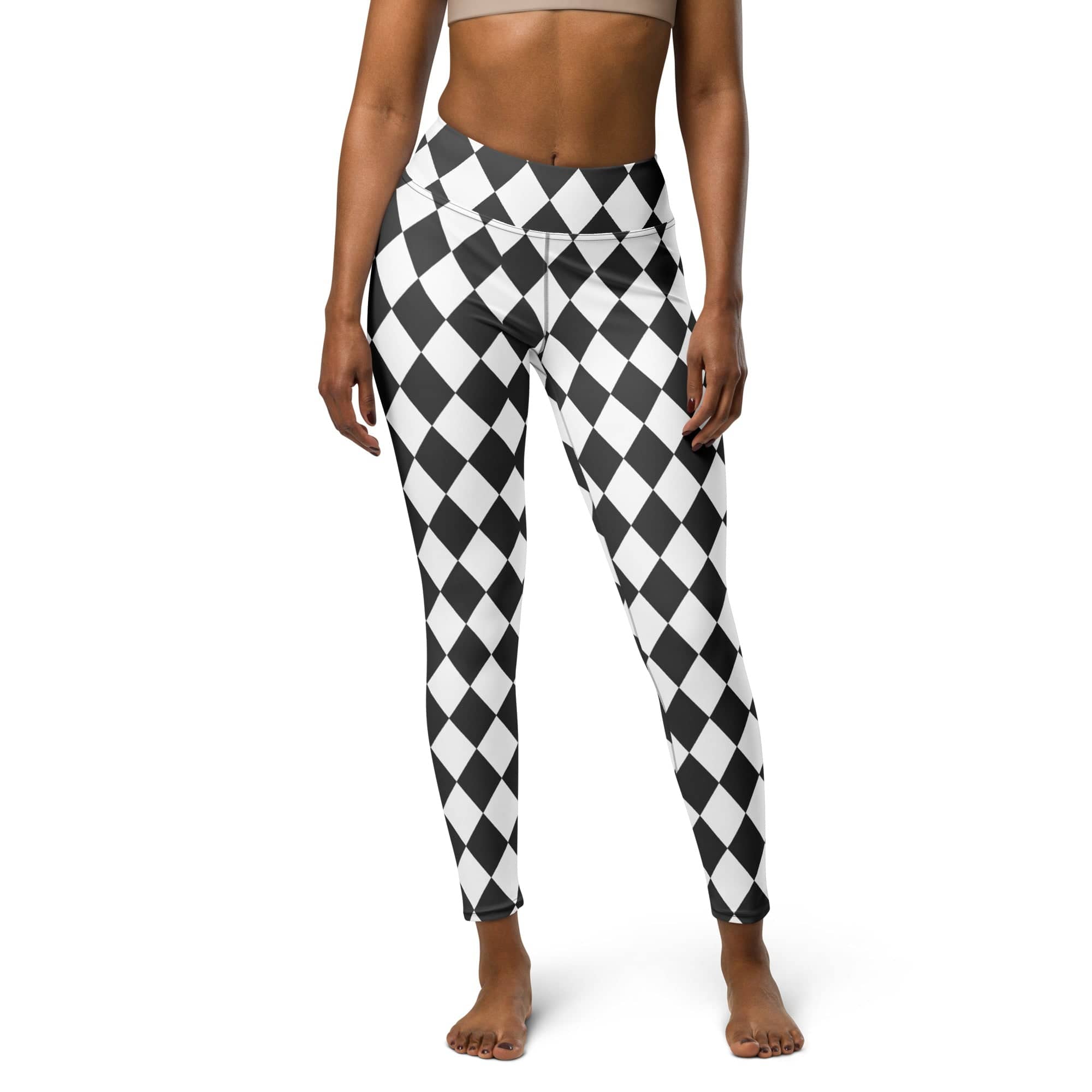 Black & White Harlequin Yoga Leggings