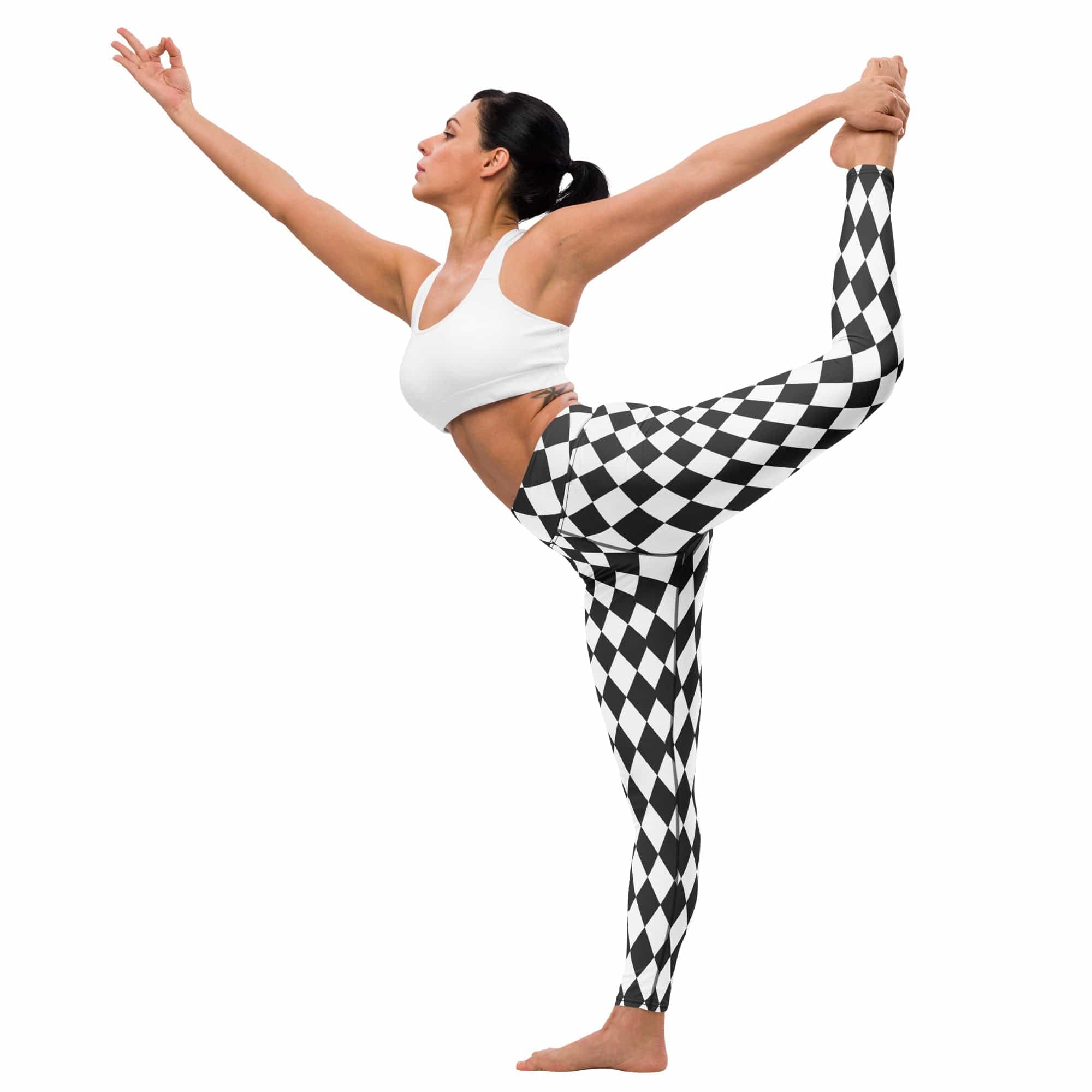 Black & White Harlequin Yoga Leggings