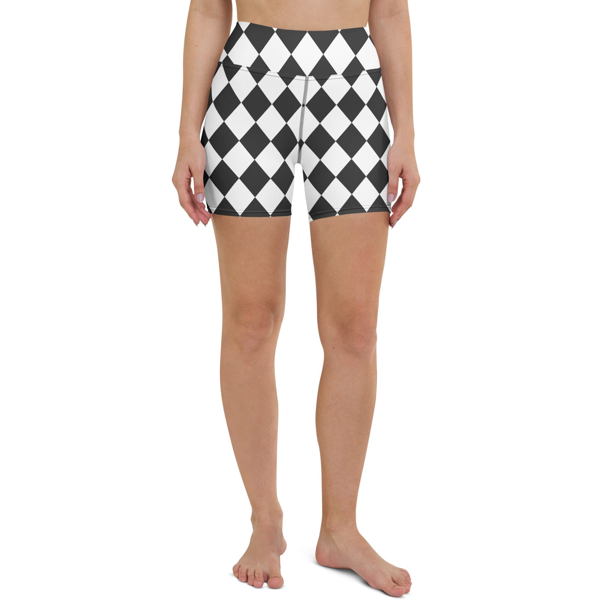 Black & White Harlequin Yoga Shorts