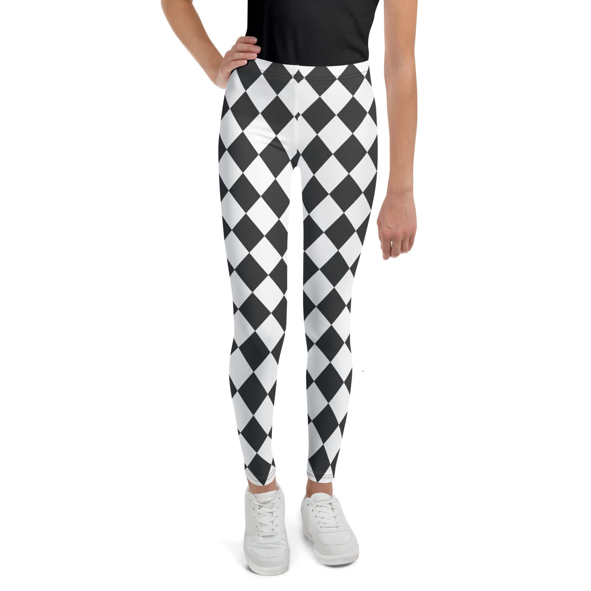 Black & White Harlequin Youth Leggings