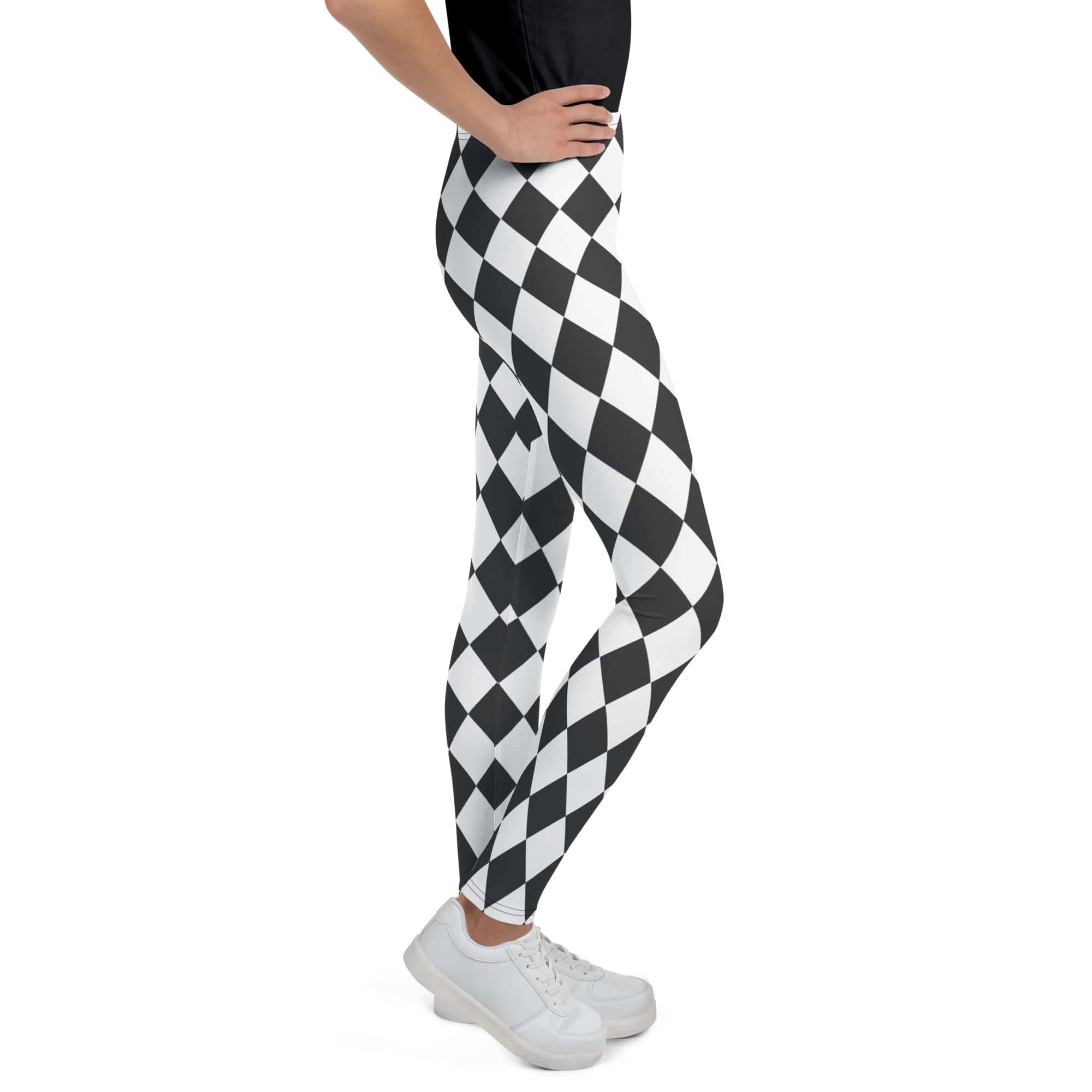 Black & White Harlequin Youth Leggings