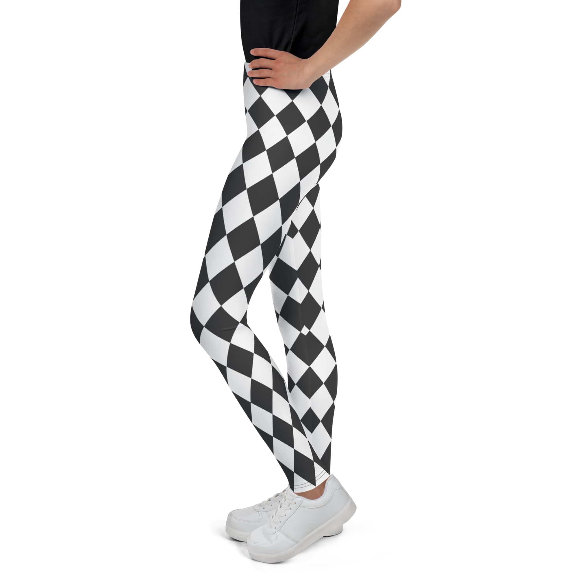 Black & White Harlequin Youth Leggings